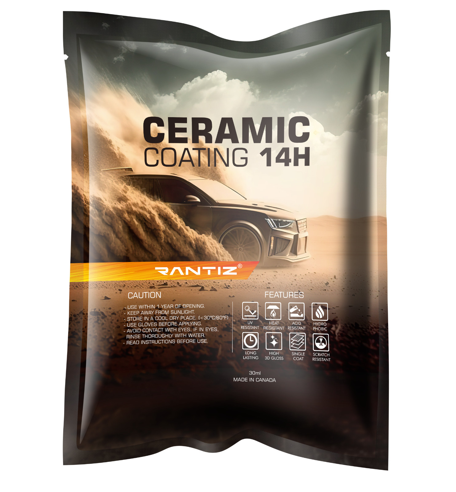 Rantiz Car Ceramic Coating High Gloss Protection 14H 30ML Kit