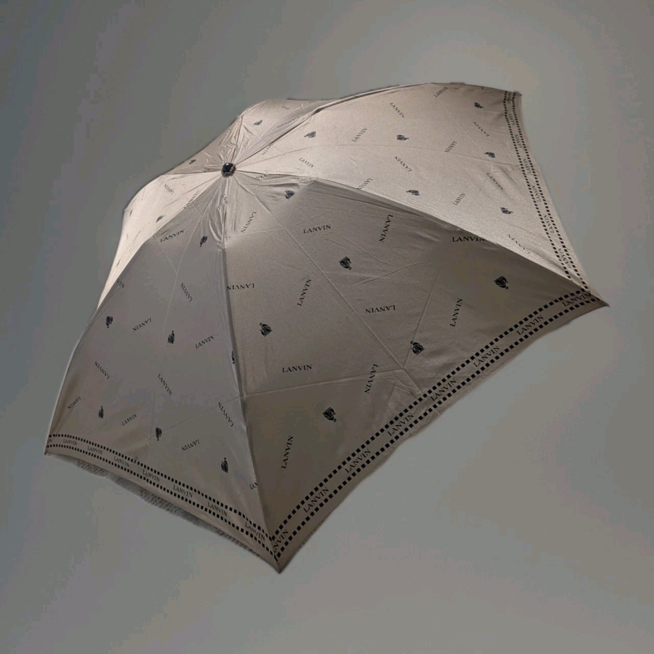 Vintage Lanvin Paris Emblem Print Folding Umbrella