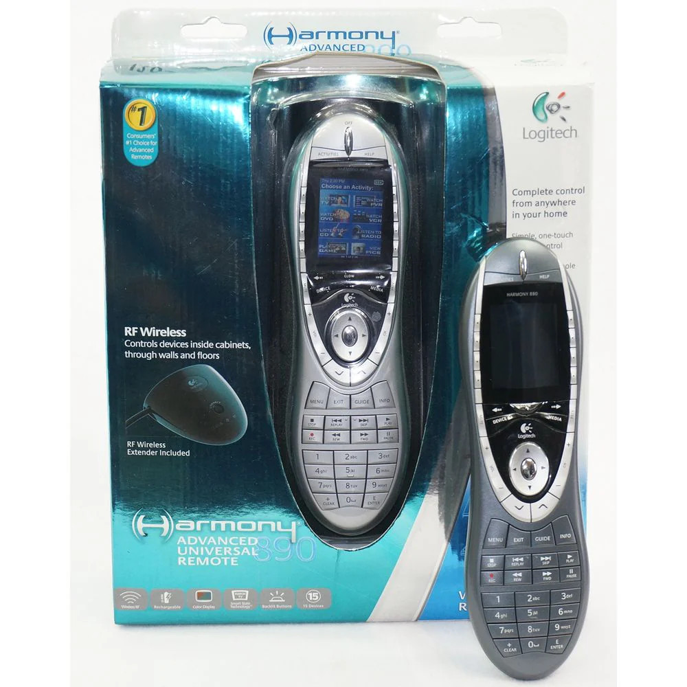 Harmony 890 Advanced Universal Remote Control, Silver, LCD Display, Inf