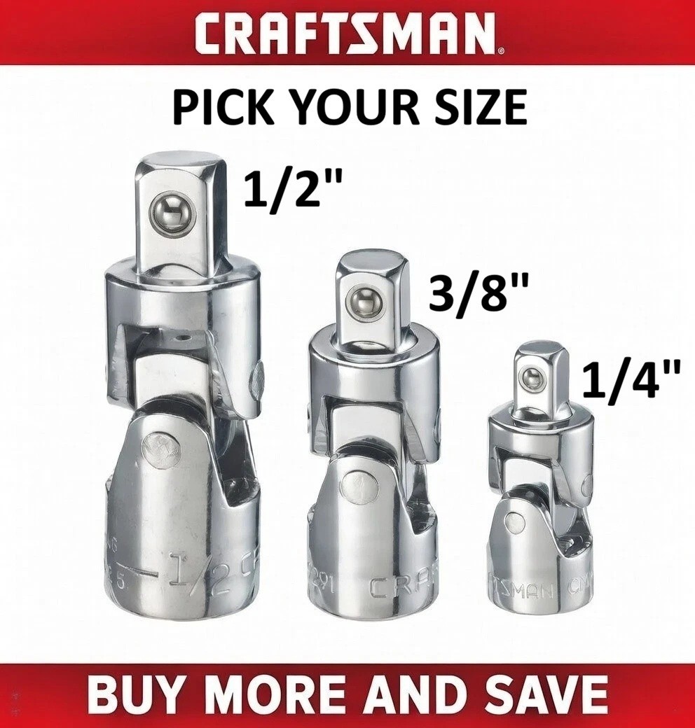 CRAFTSMAN Universal Joint 1/4" 3/8" 1/2" Drive Swivel U Pick Your Size