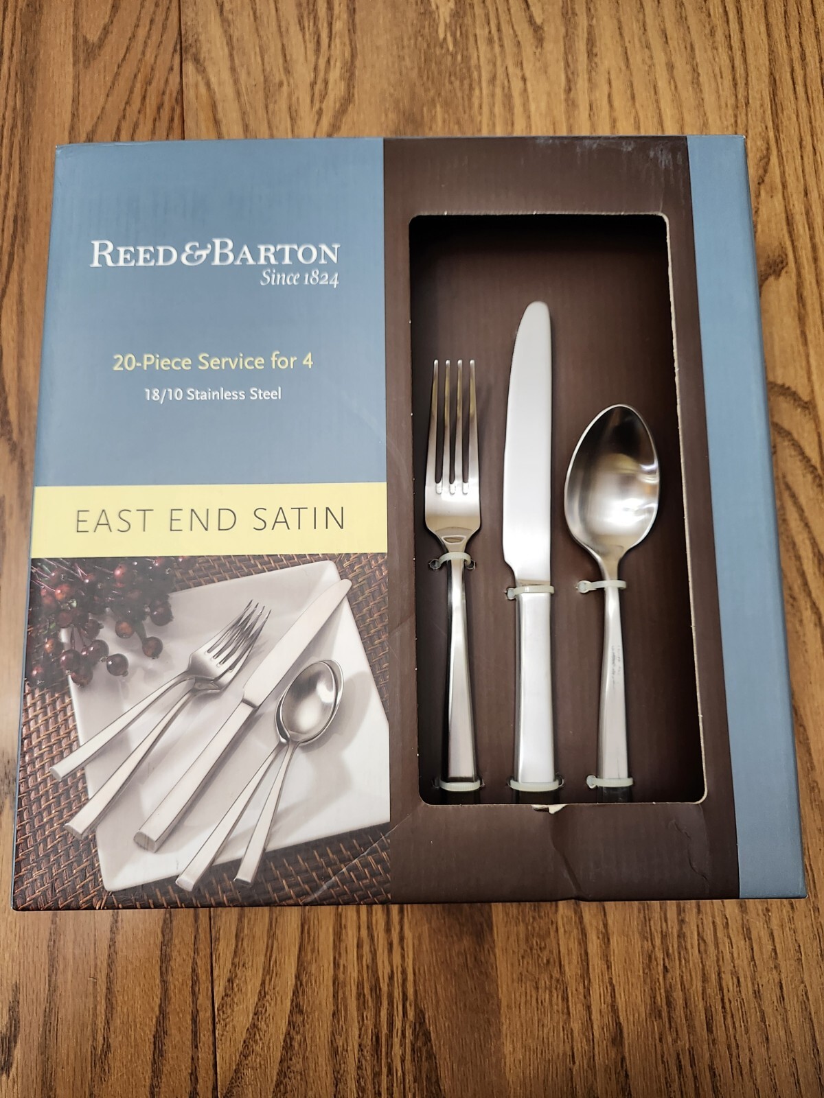 Reed & Barton Stainless EAST END SATIN Flatware Service for Four 20pc Set 18/10