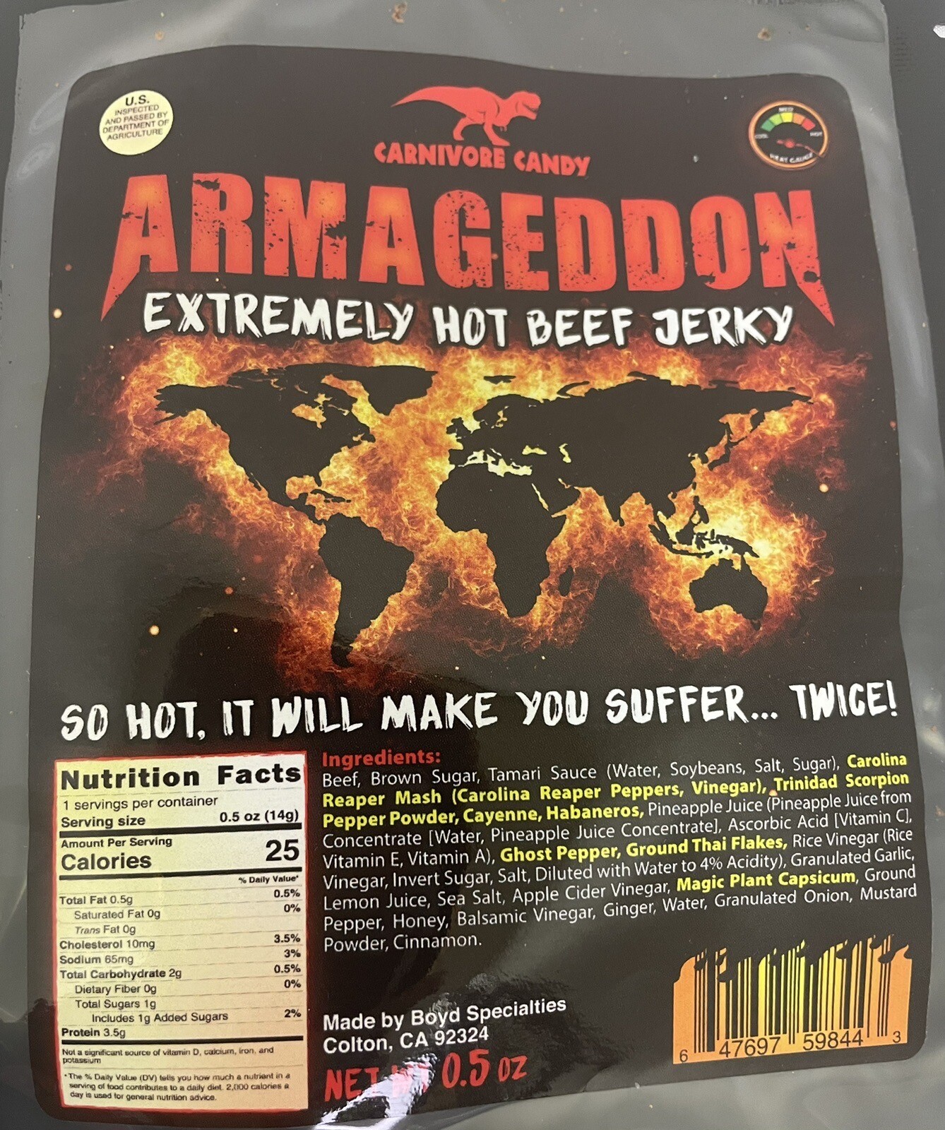 Beef Jerky Bundle of 4 SPICY HOT varieties. Carnivore Candy. Brisket.