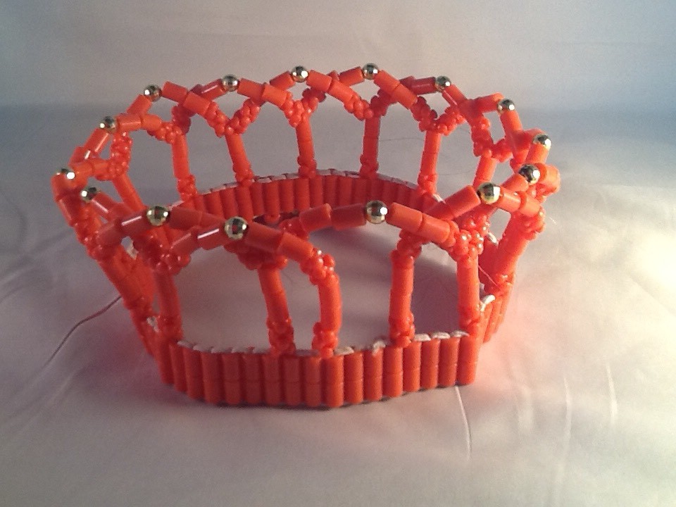 African Royal Bridal Olori faux Coral Beads Crown