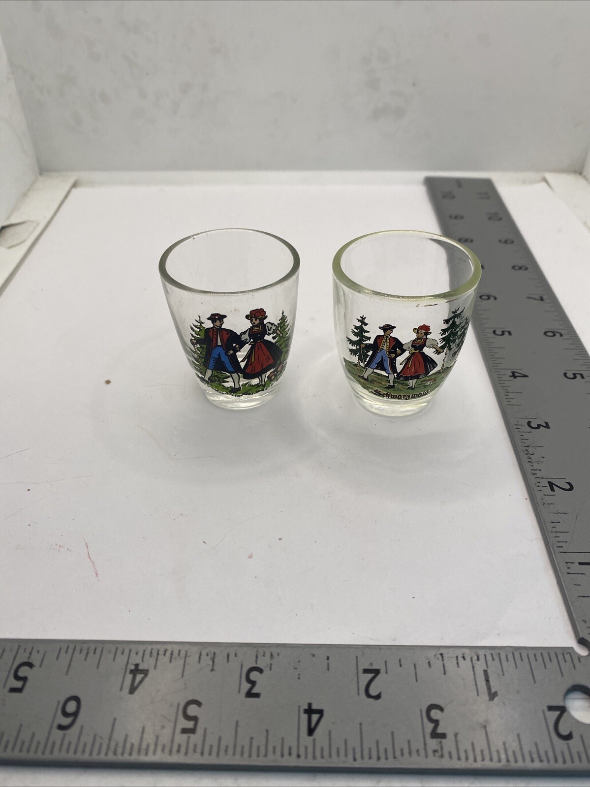 2 Shot Glasses Shotglass Schwarzwald German Hikers TA-1099V