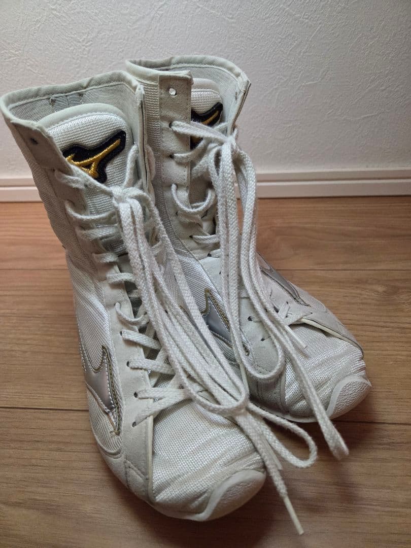 Mizuno Boxing Shoes Finisher MID White Silver 21GA2310 US5 (23cm) Japan Used