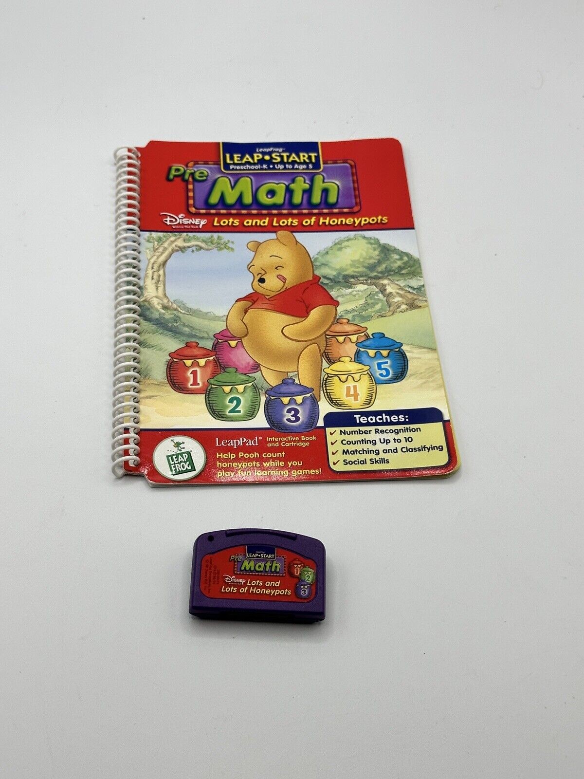 LeapFrog LeapPad Pre Math Disney Pooh LOTS & LOTSW OF HONEYPOTS Book & Cartridge