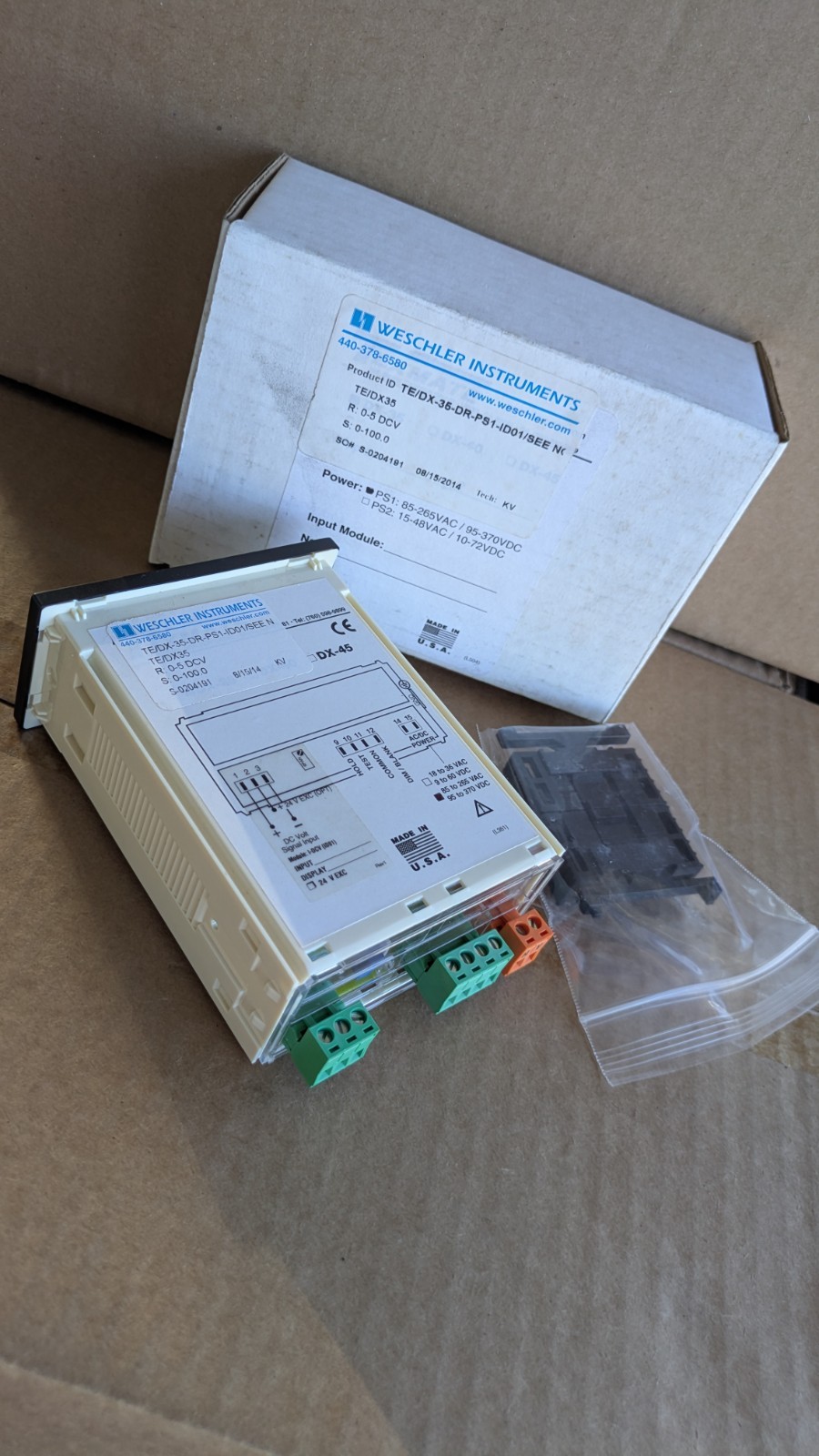 WESCHLER TE/DX-35-DR-PS1-ID01 PANEL METER TEDX35DRPS1ID01 TEXMATE  TE/DX35 NEW