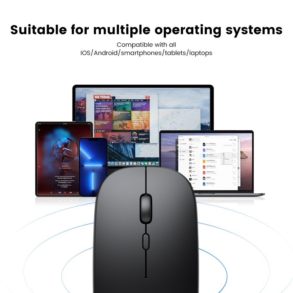 Wireless Mouse, Silent Ultra-thin Laptop Ergonomic Portable Single-mode Mouse
