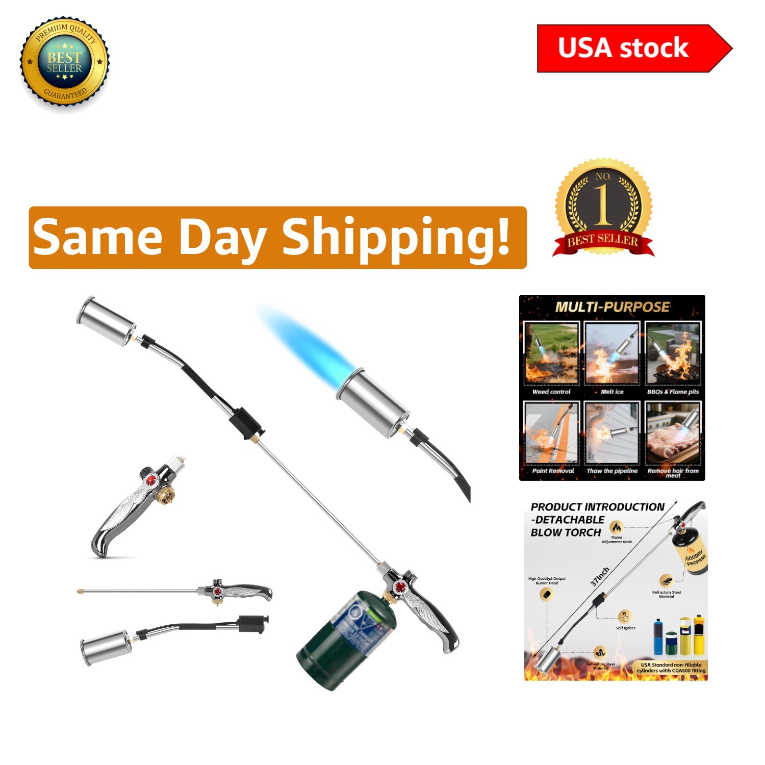 Versatile Propane Torch Weed Burner - Effective for Ice, Snow, and Weeds