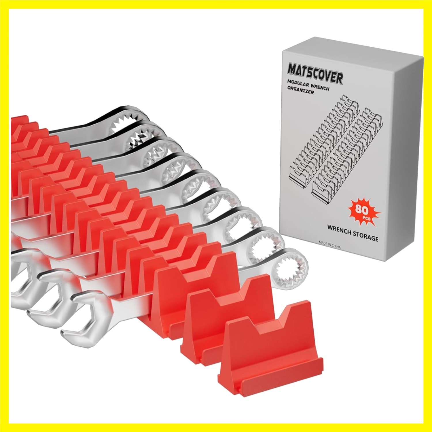 Efficient 80PCS Tool Drawer Wrench Organizer - Durable Plastic & Easy Setup