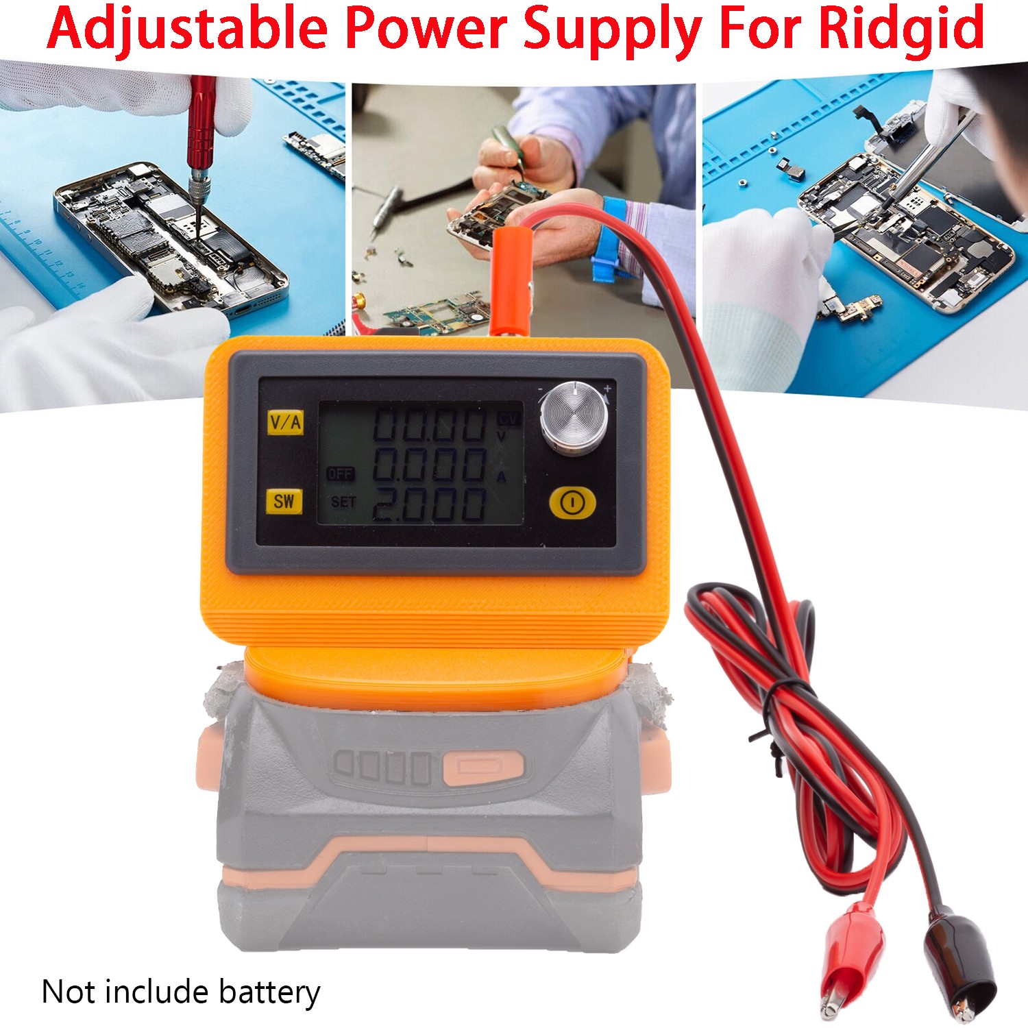 Portable DC Power Supply Adjustable Voltage Fits For Ridgid AEG 18V Battery NEW