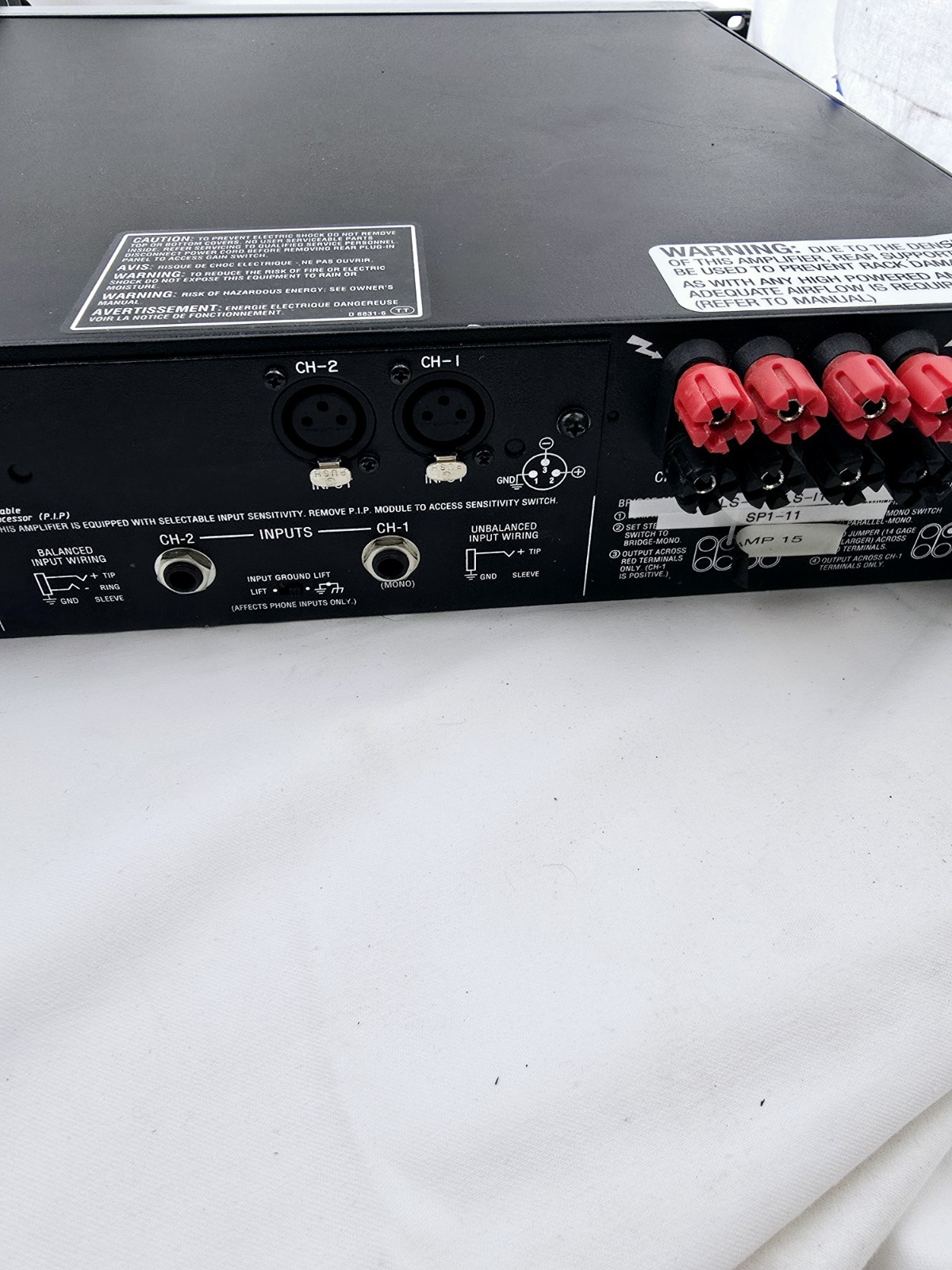 Crown Macro-Tech 3600vz Amplifier 15a Plug 120v