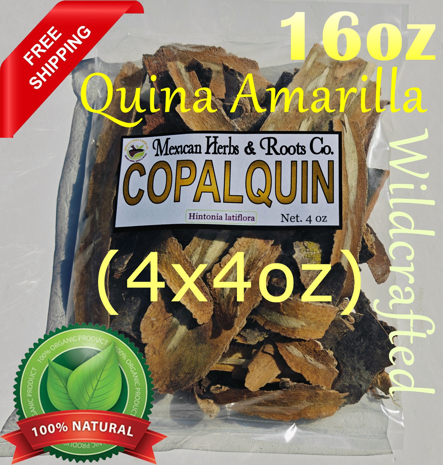 Copalquin 16oz Hintonia latiflora Quina amarillo Quina amarilla 100% Natural 1LB