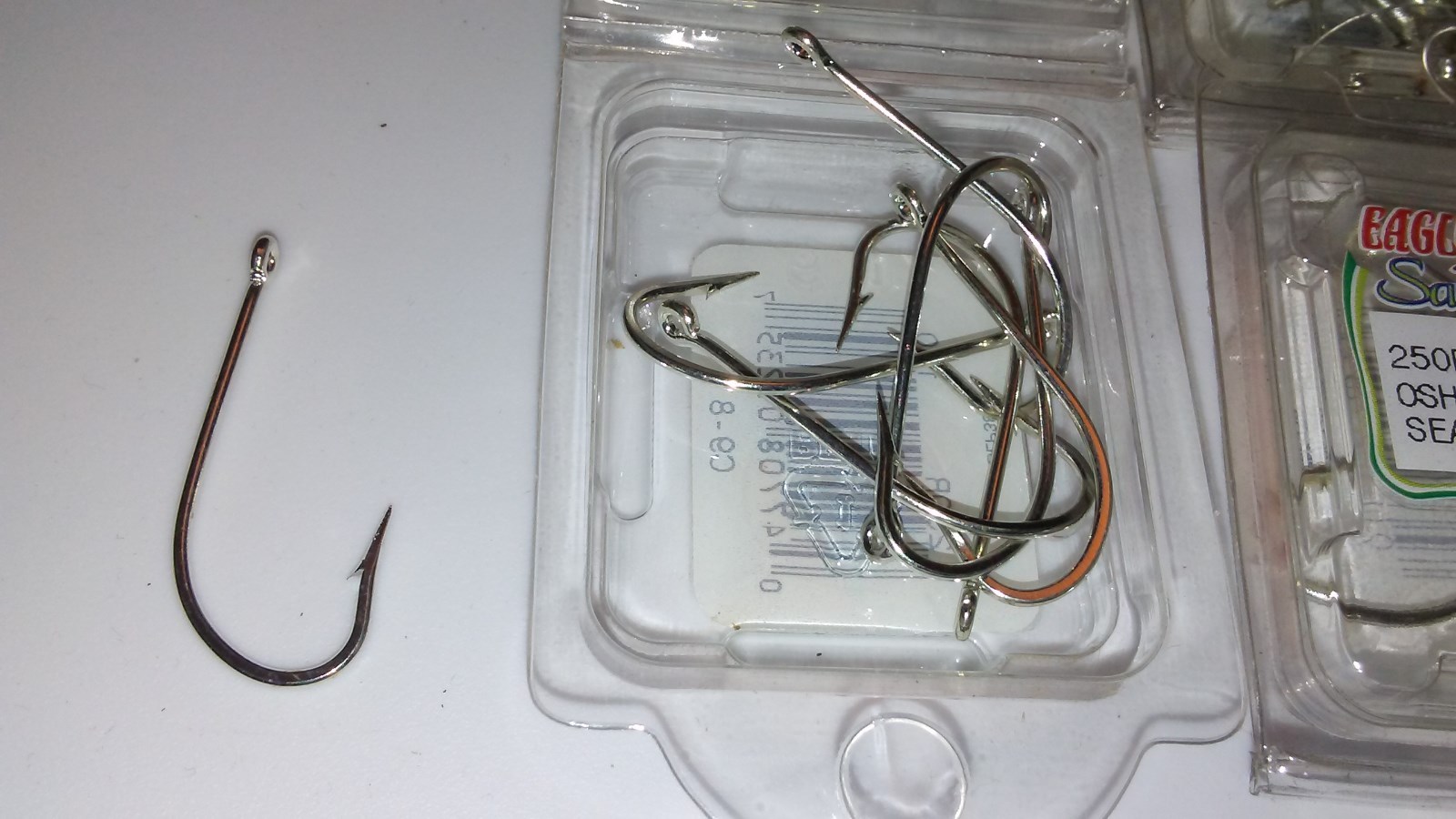 lot 80 EAGLE CLAW LAZER SHARP SALTWATER NICKEL SEAGUARD HOOKS 1/0 250RW