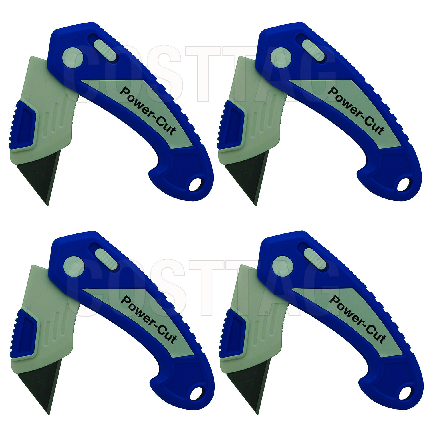 4-Pack Folding Utility Knife Box Cutter, Quick Change Blade with Lock Blade