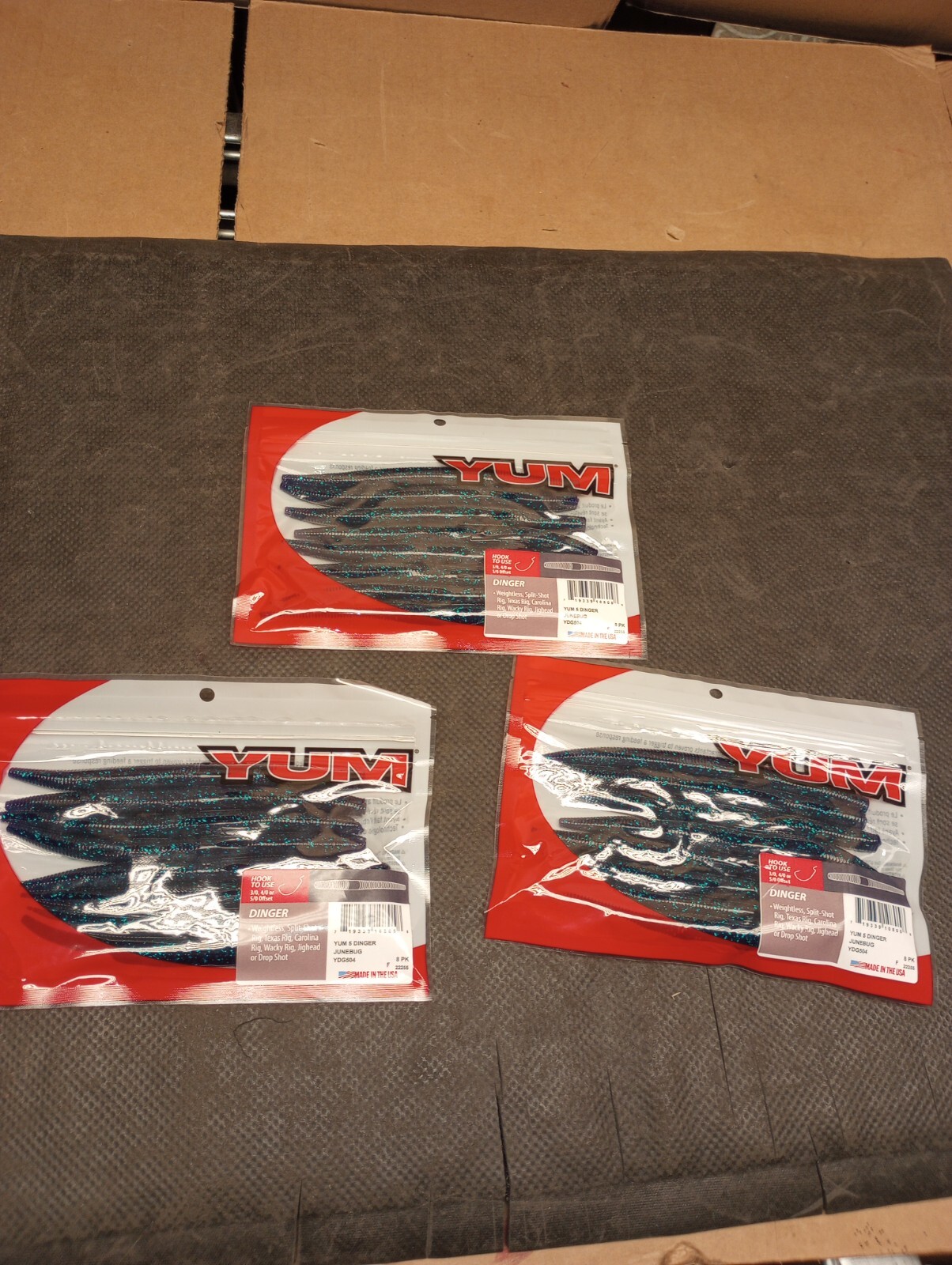 Yum 5 Dinger JUNEBUG YDG504 -  3 PACKS OF 8 EACH NEW FREE SHIPPING