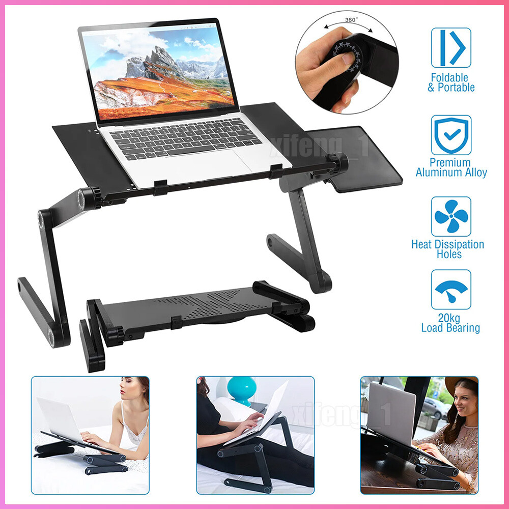 360° Adjustable Laptop Table Stand Lap Sofa Bed Tray Foldable PC Notebook Desk