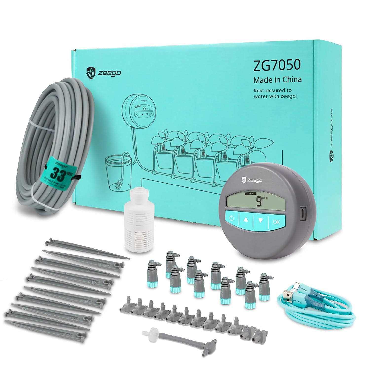 Automatic Drip Irrigation Kit with Digital Programmable Water Timer