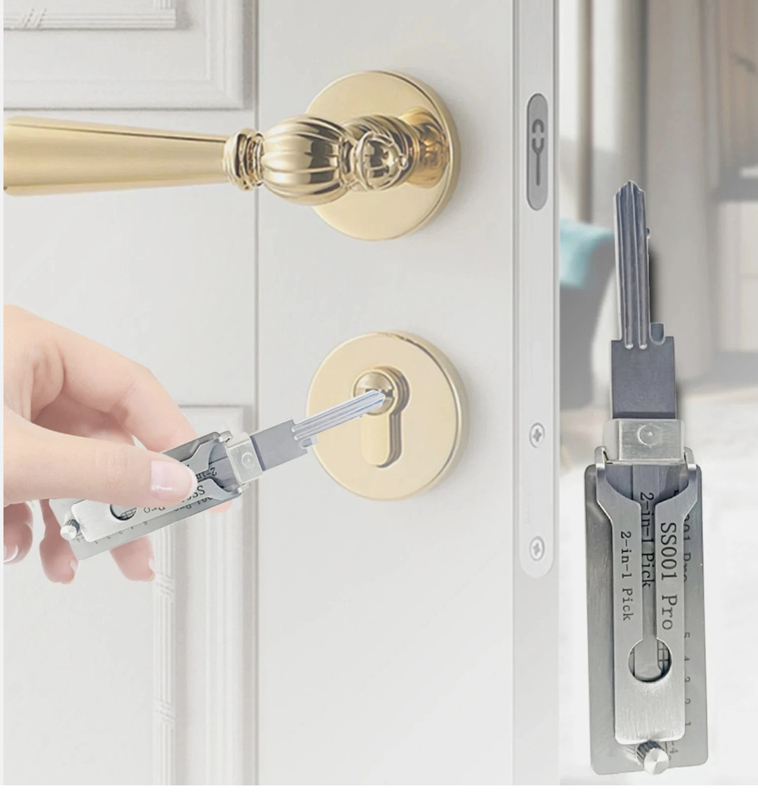 1pcs Stainless Steel Key Decoder SS001 O-ring Pickup Kit Pickup Hand Tool