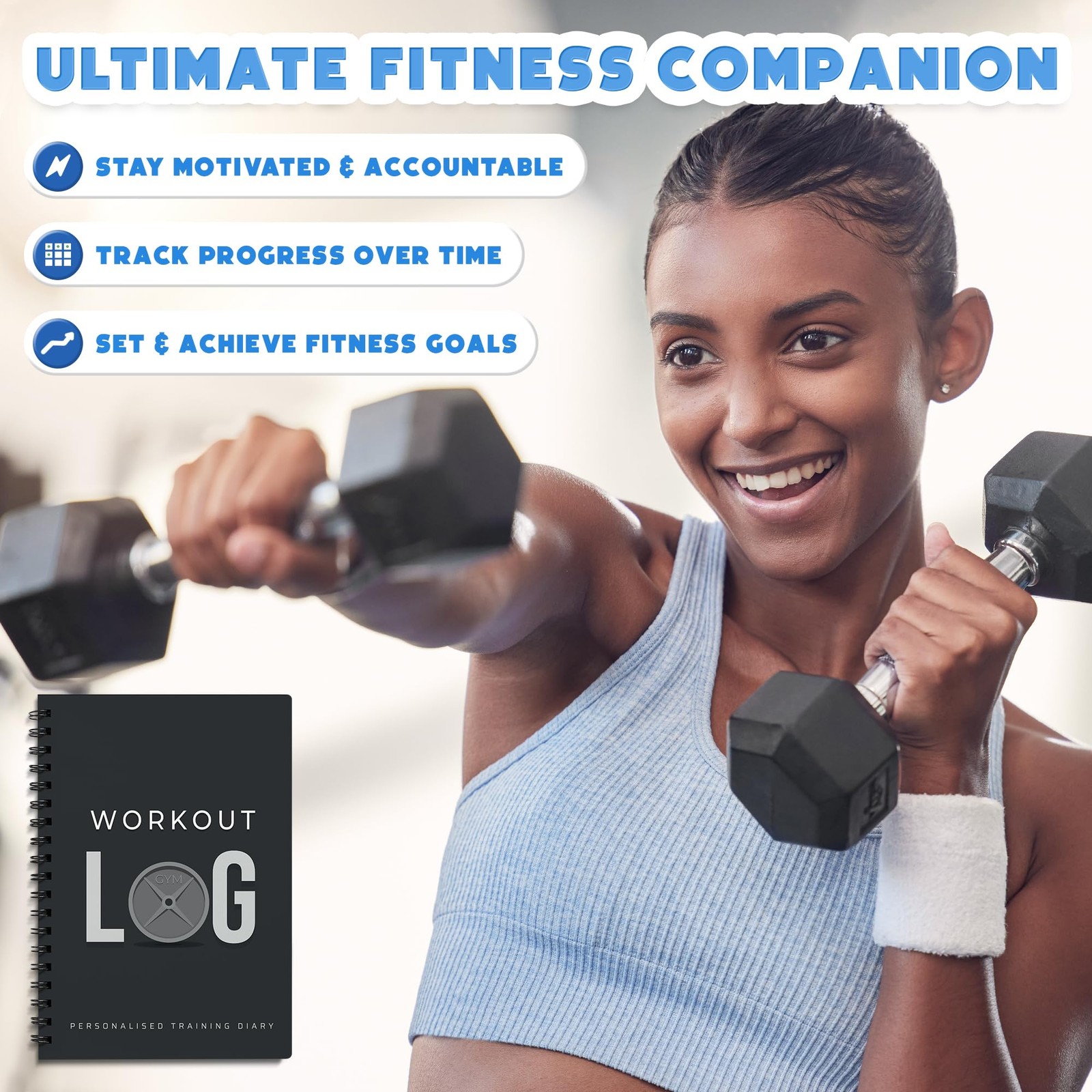 Workout Planner for Daily Fitness pack of 1, Charcoal Grey-Soft Cover