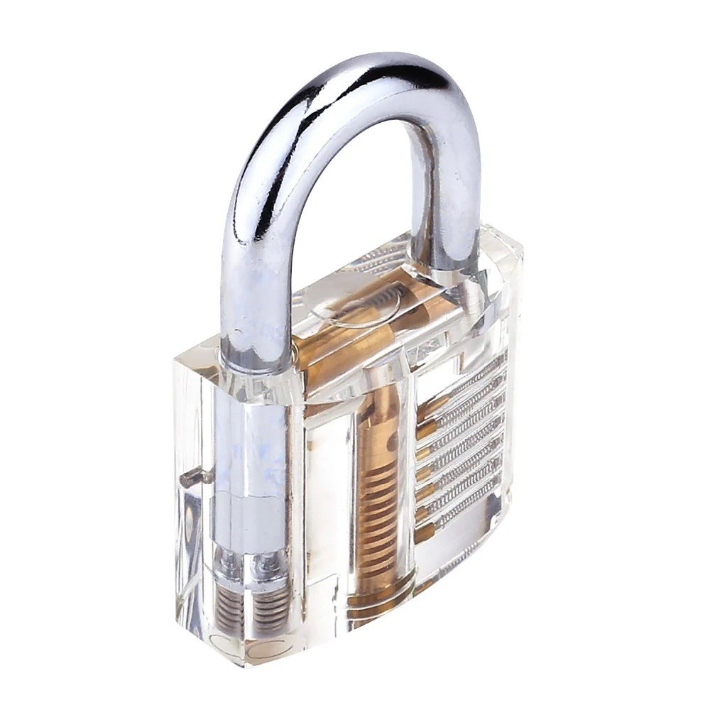 Clear Transparent Cutaway Practice Padlock with Visible Pins Locksmith Training