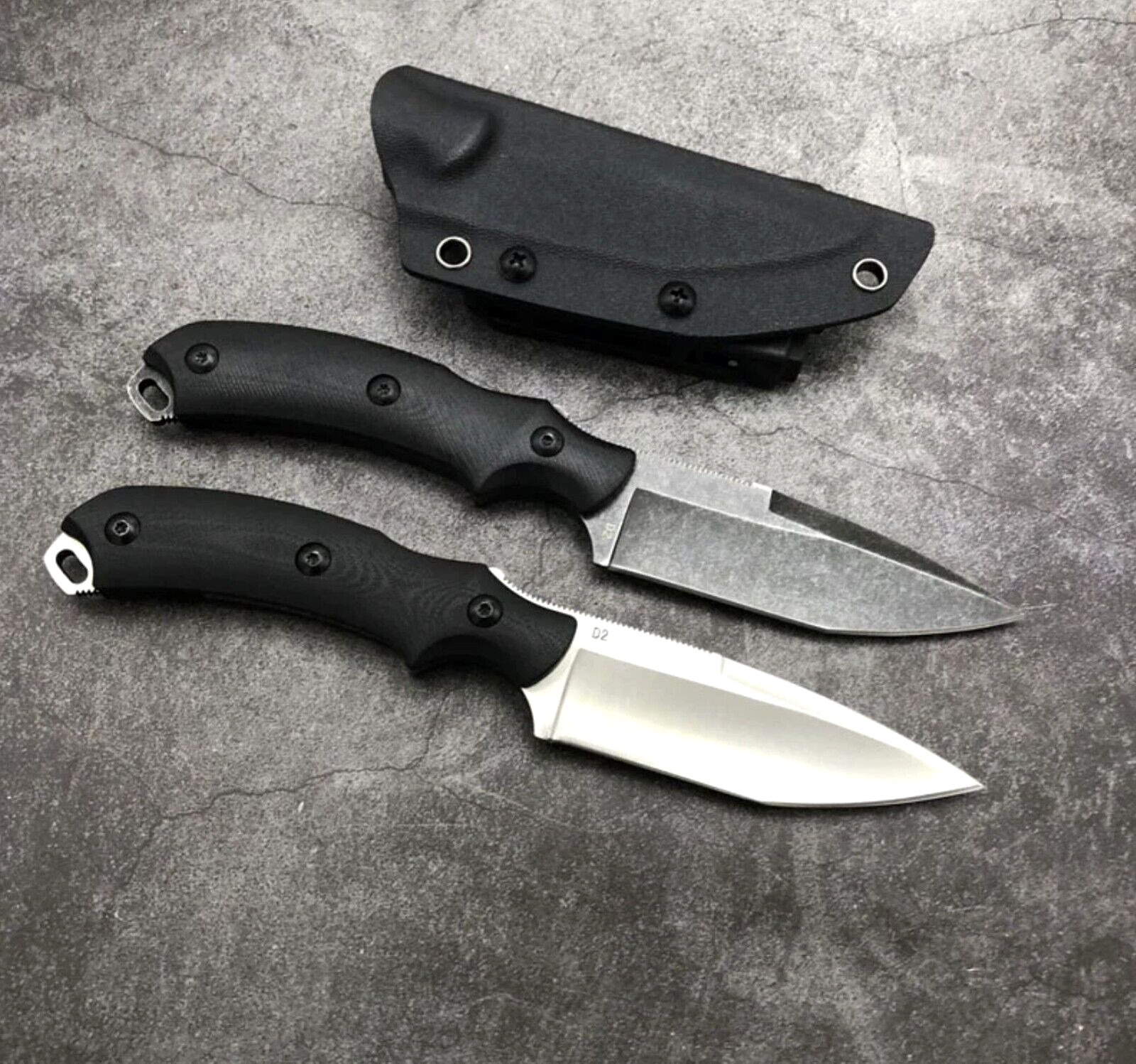 D2 Commandos Hunting Camping Tactical Fixed Blade Knife G10 Choose Black Silver
