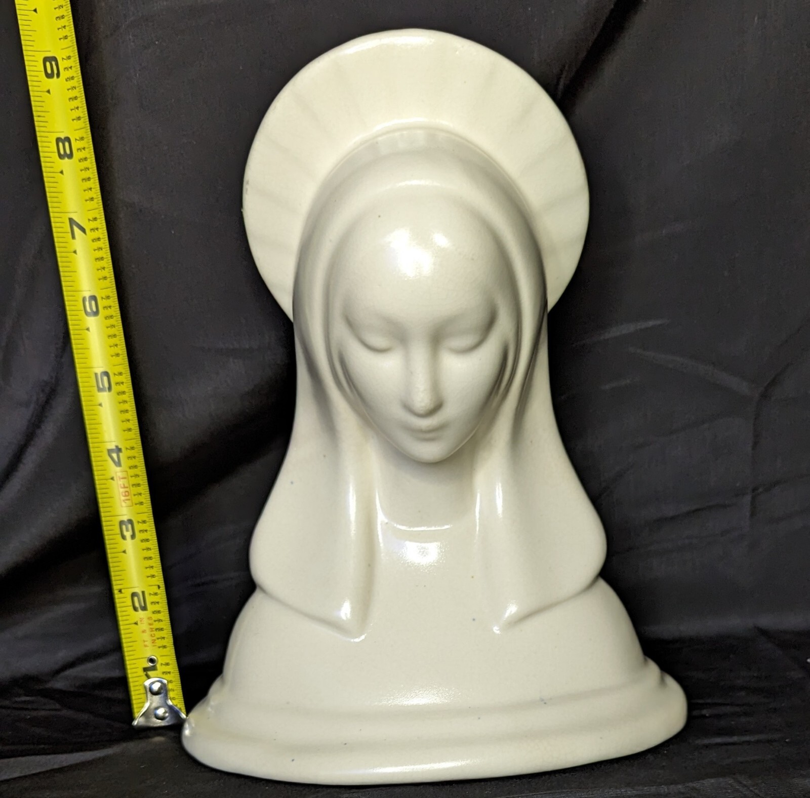 Vintage Monmouth Pottery Madonna Mother Mary White Planter #359