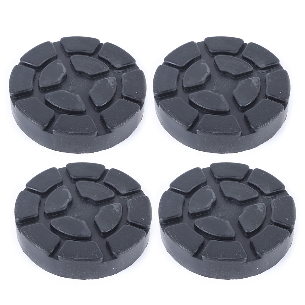 4 PC Universal Rubber Arm Pad Auto Lift Parts For Car Truck - Black - Round