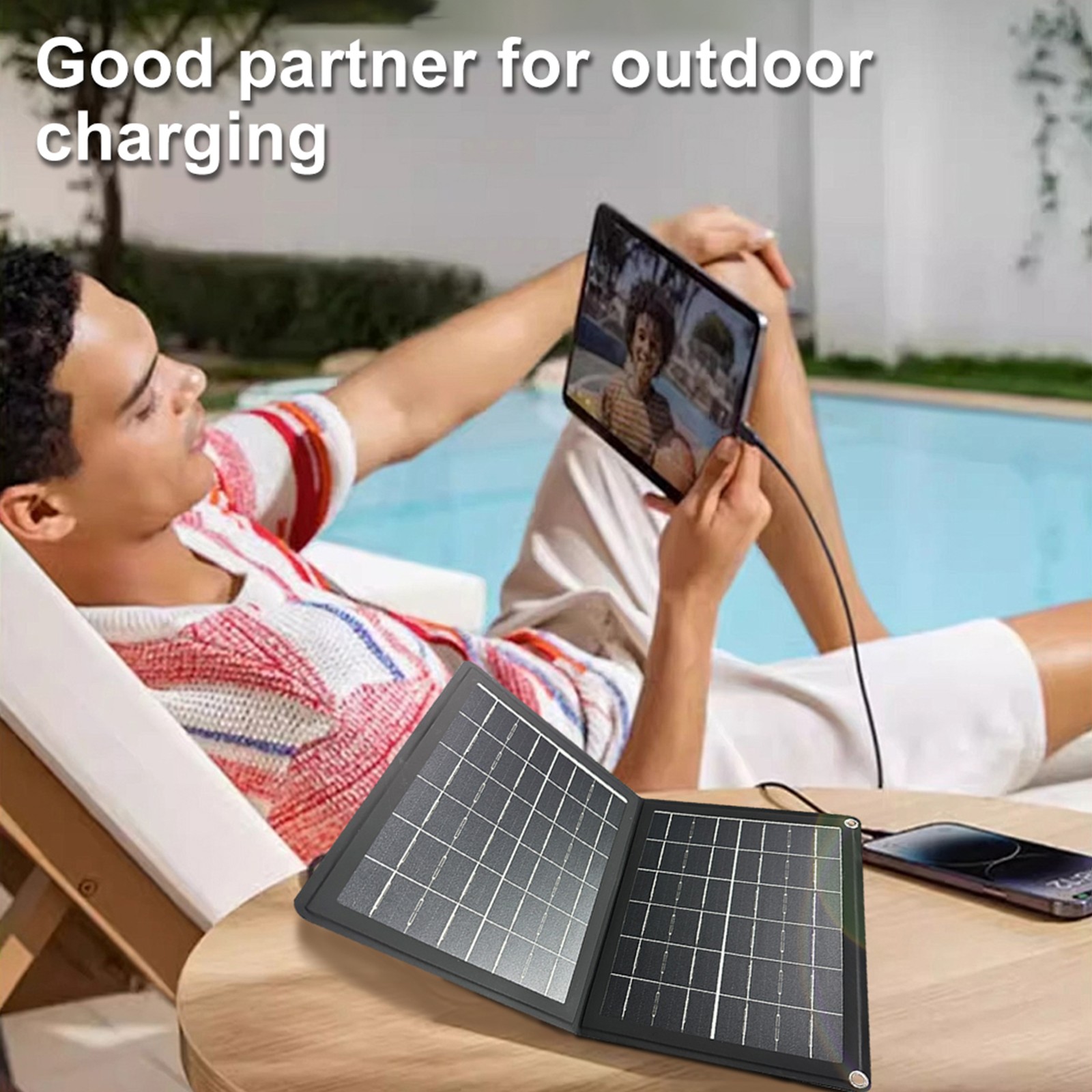 40W Folding Solar Panel USB 5V Output Waterproof Portable Solar Charger