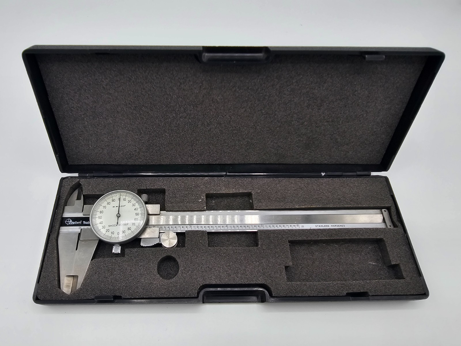 🛠️ Central Tools 6" Stainless Steel Dial Caliper Shock Proof Model 6422 w/ Case