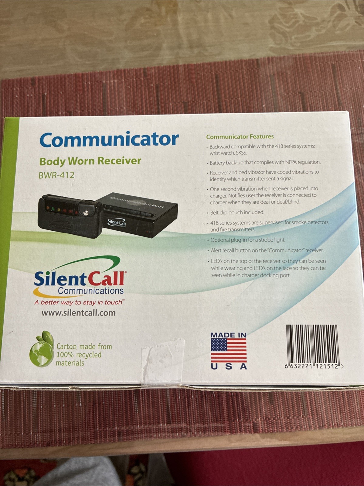 Silent Call Communicator Body Worn Receiver BWR-412
