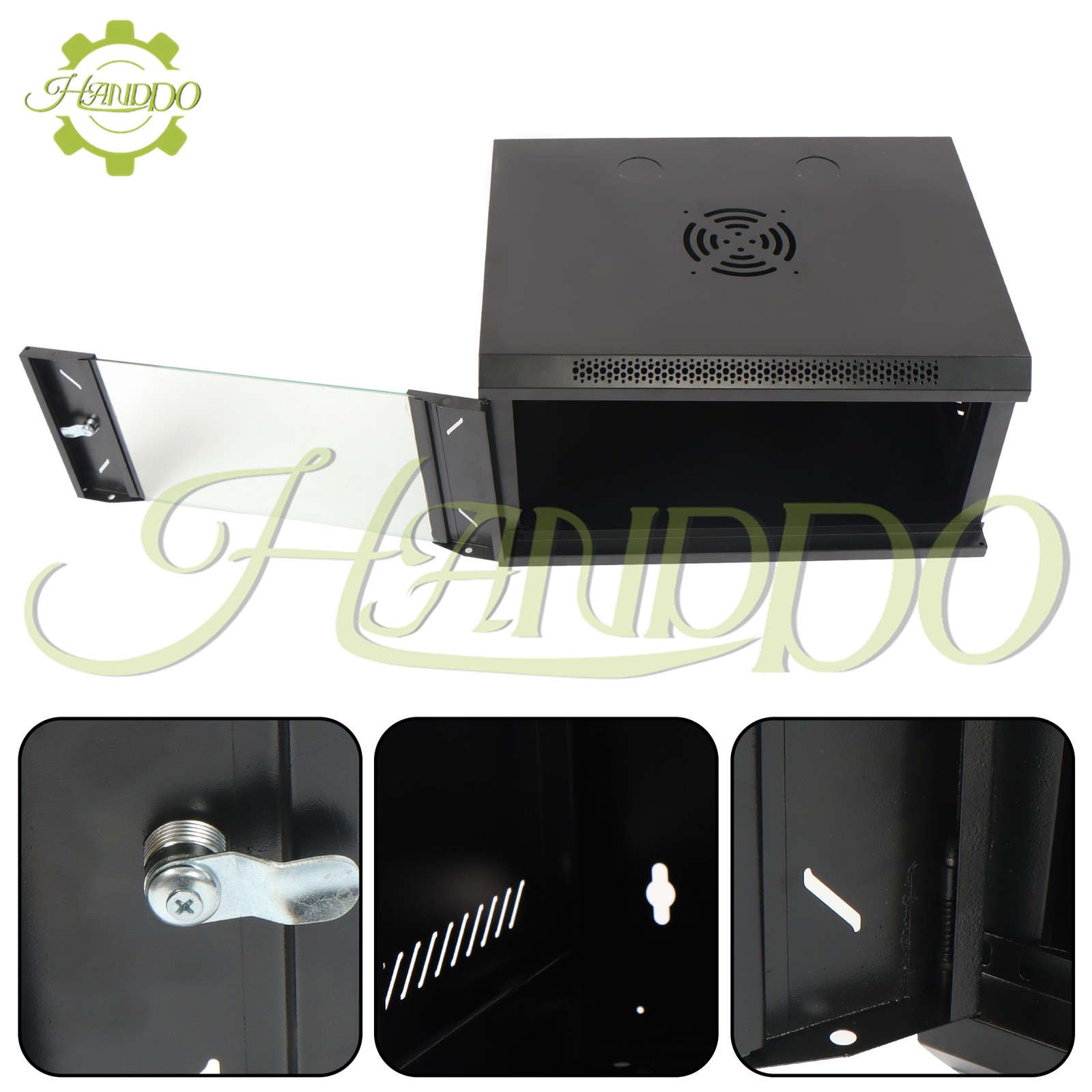 6U Wall Mount IT Data Network Server Rack Cabinet Enclosure 15.5" Depth Black