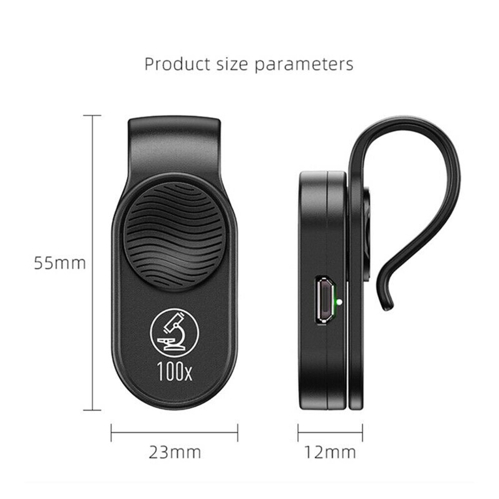 Pocket 100X Microscope Lens Mobile Phone High-Magnification LED Light For iPhone