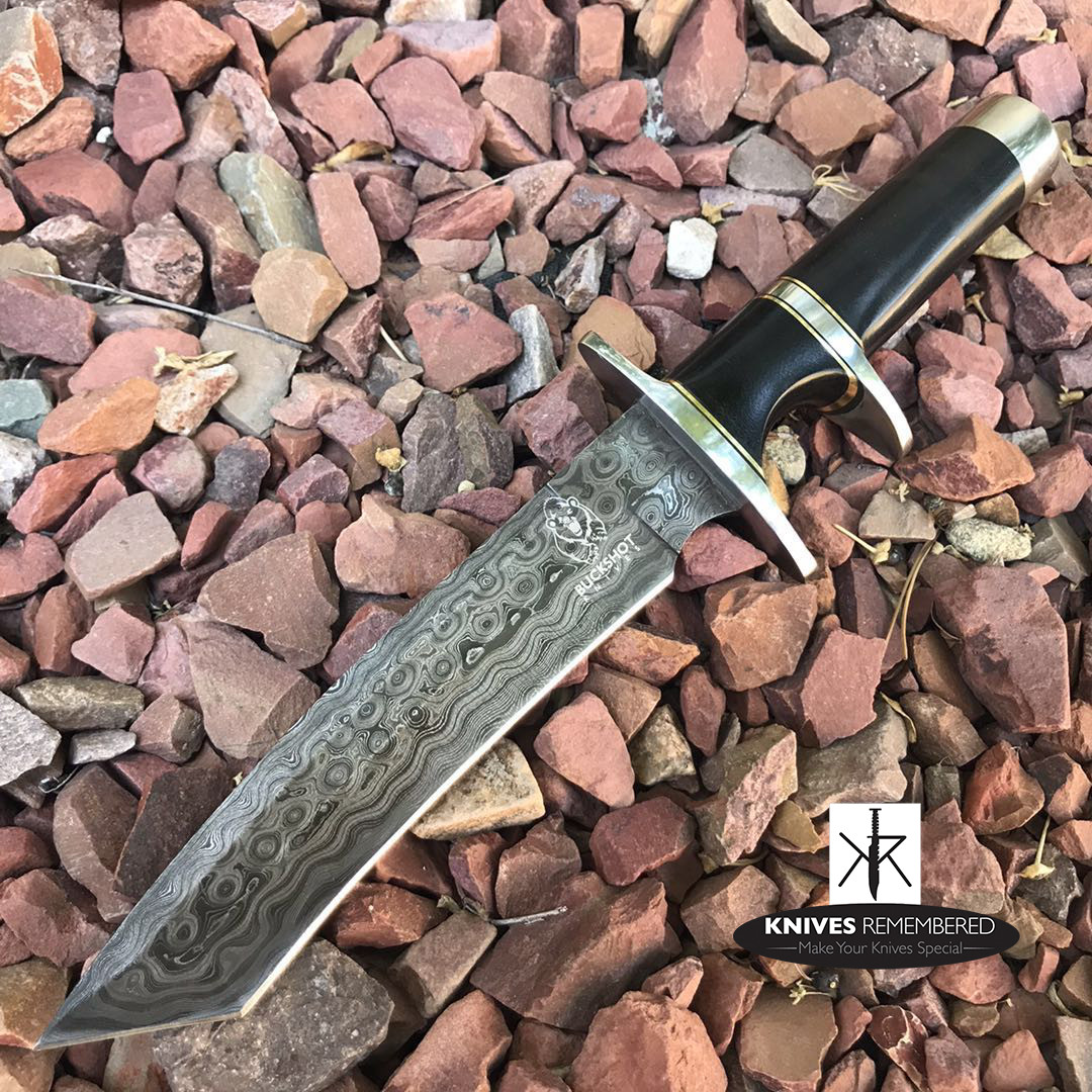 Monogram Custom Damascus Steel Full Tang HUNTING KNIFE Personalized Engraved NIB