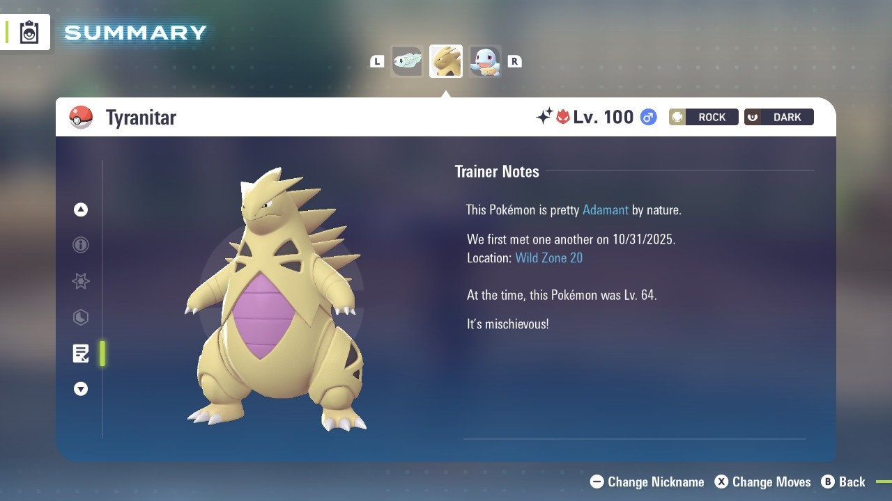 Pokemon Legends ZA ✨ 6IV Shiny Alpha Tyranitar✨Fast 🚀Masterball Held