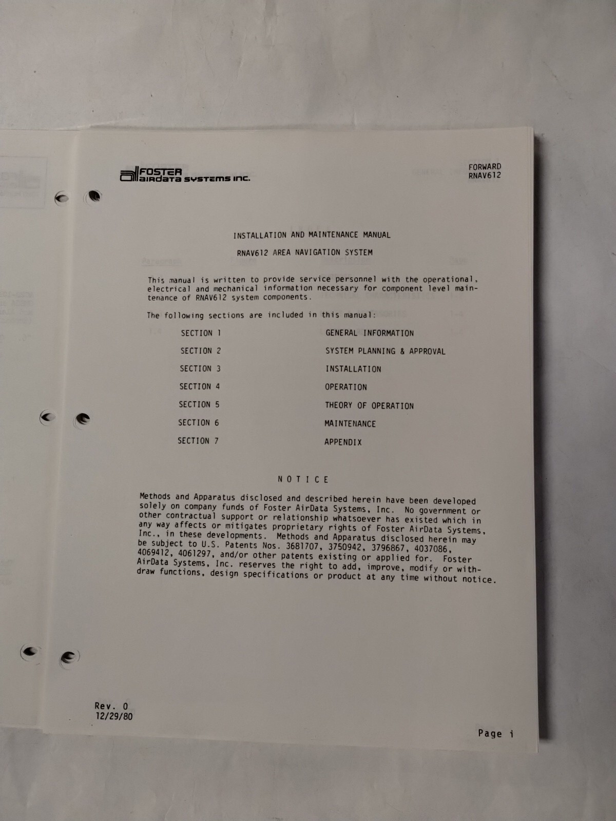 Foster RNAV612 Area Navigation System Installation & Maintenance Manual-Copy
