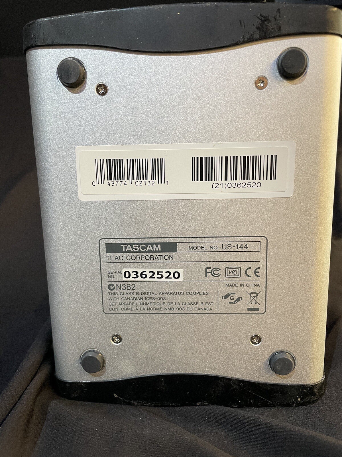 Tascam US-144. USB audio interface. works great.