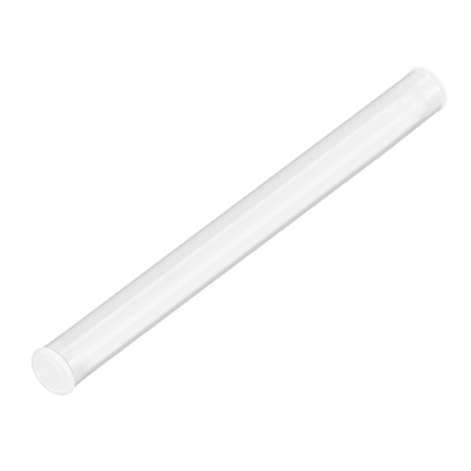 PC Rigid Round Clear Tubing 20mmx21mmx230mm Storage Tube with Lids