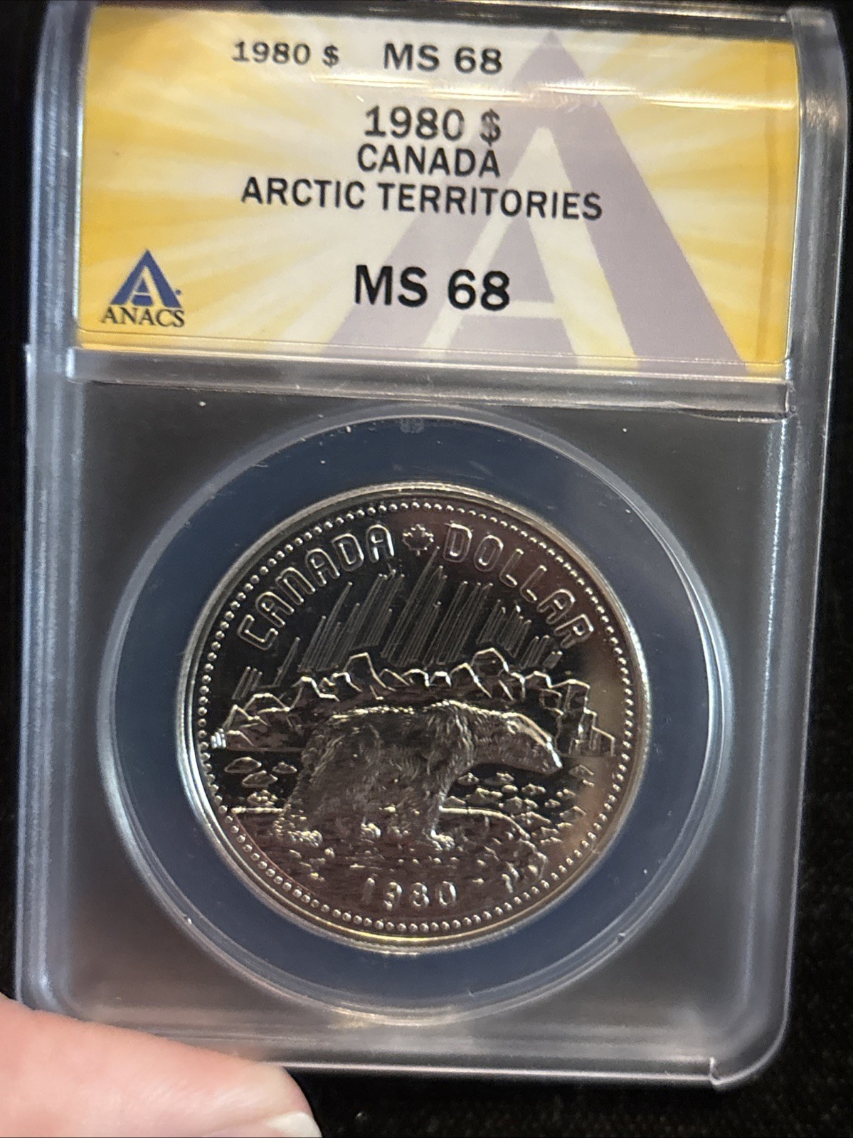 1980 Canada Artic Territories Anacs Ms68 Uncirculated Dollar $1