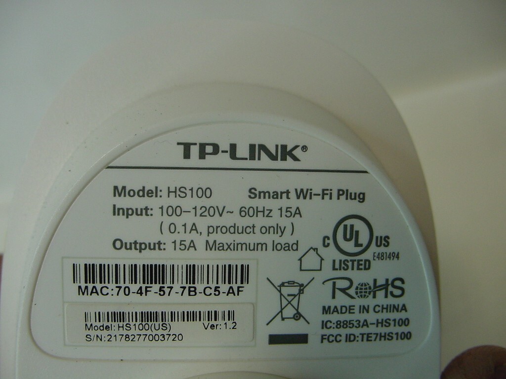 TP-LINK SMART WI-FI PLUG HS100