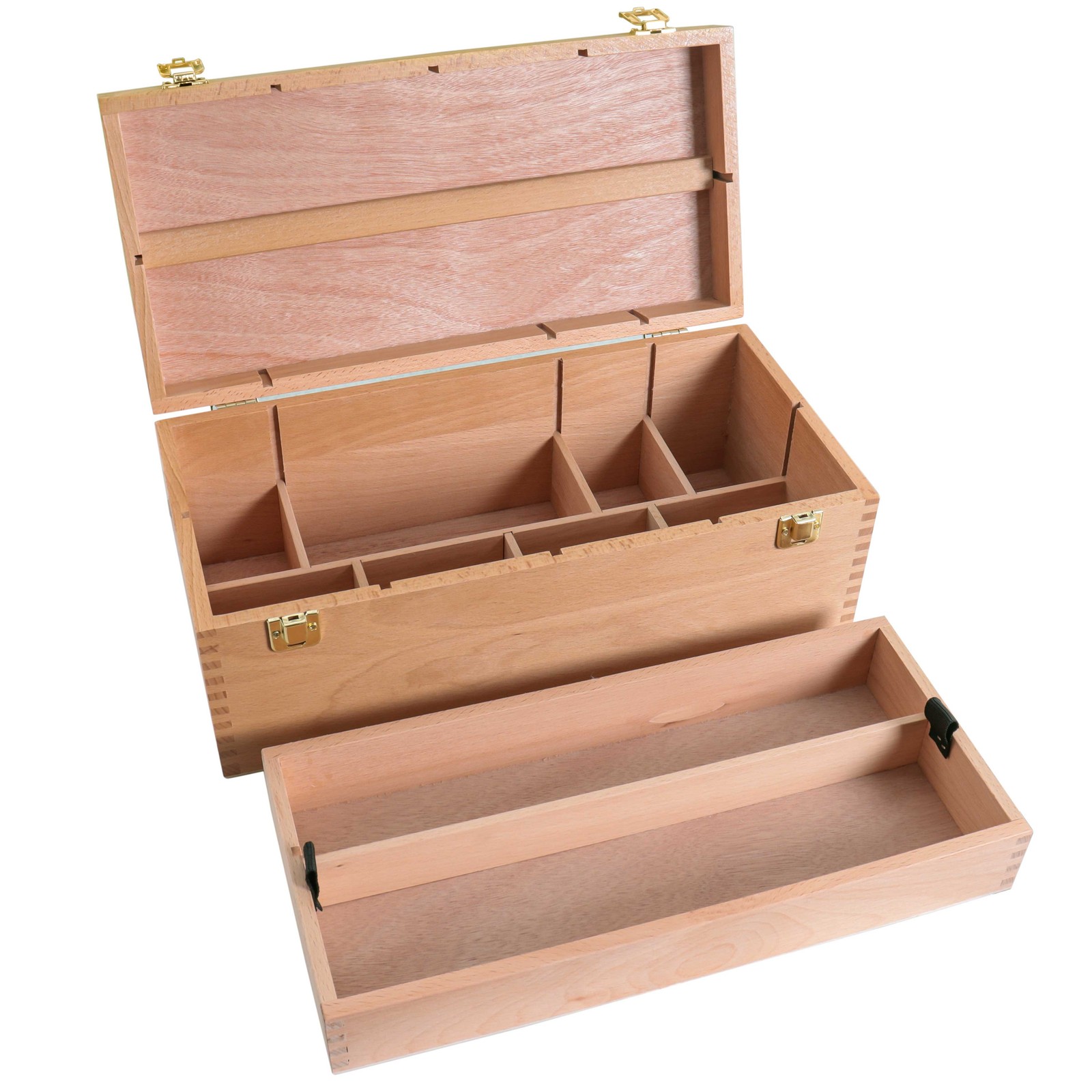 US Art Supply Artist Wood Pastel, Pen, Marker Storage Box with Drawer(s)