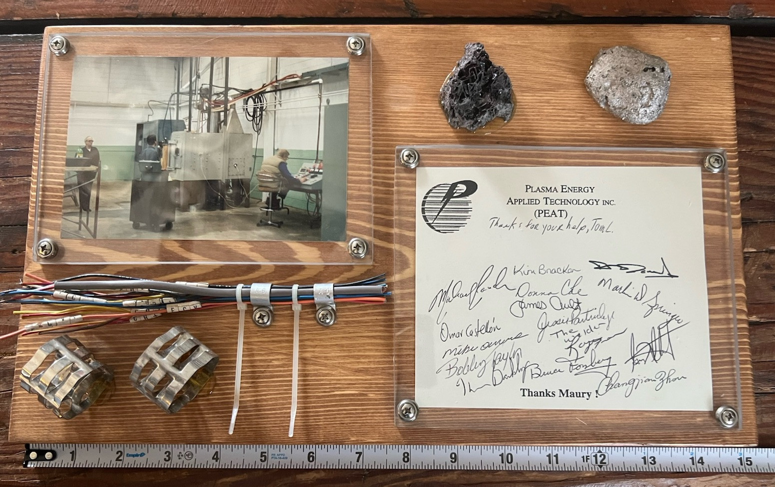 Vintage PEAT Plasma Energy Applied Technology Inc Presentation Plaque Signed