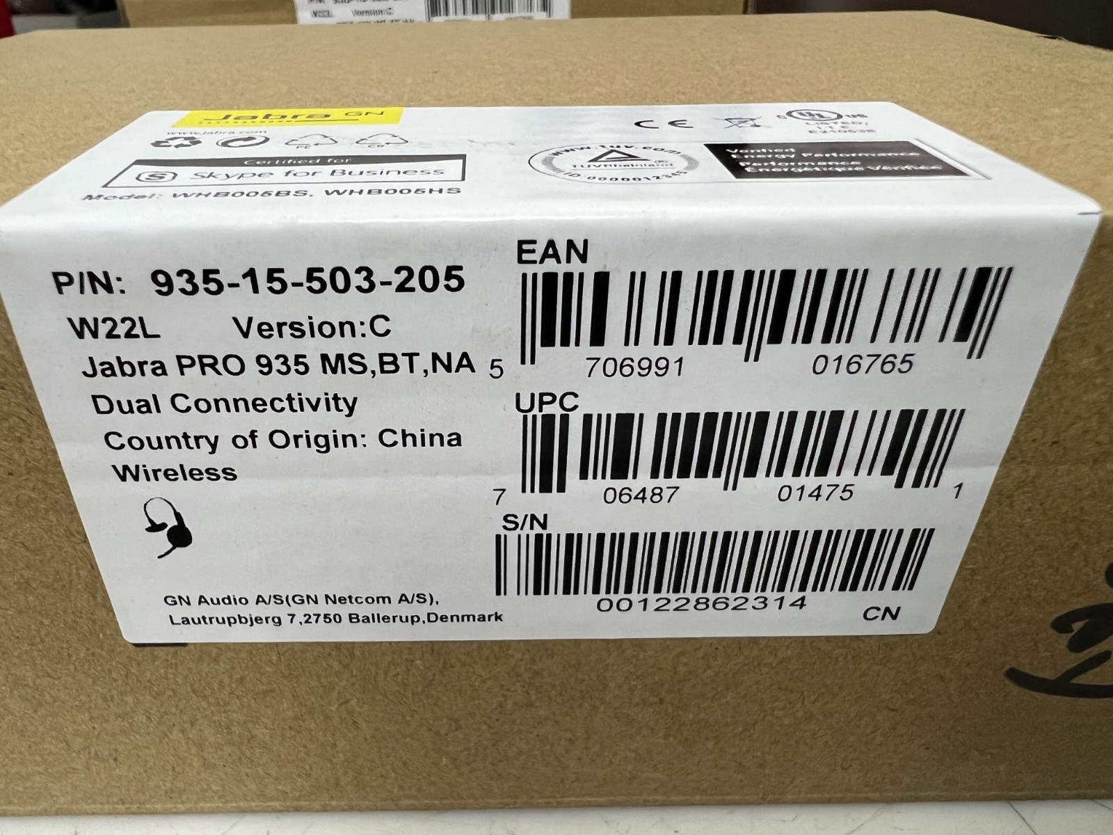 👀 NEW JABRA PRO 935 DUAL CONNECTIVITY WIRELESS HEADSET 935-15-503-205