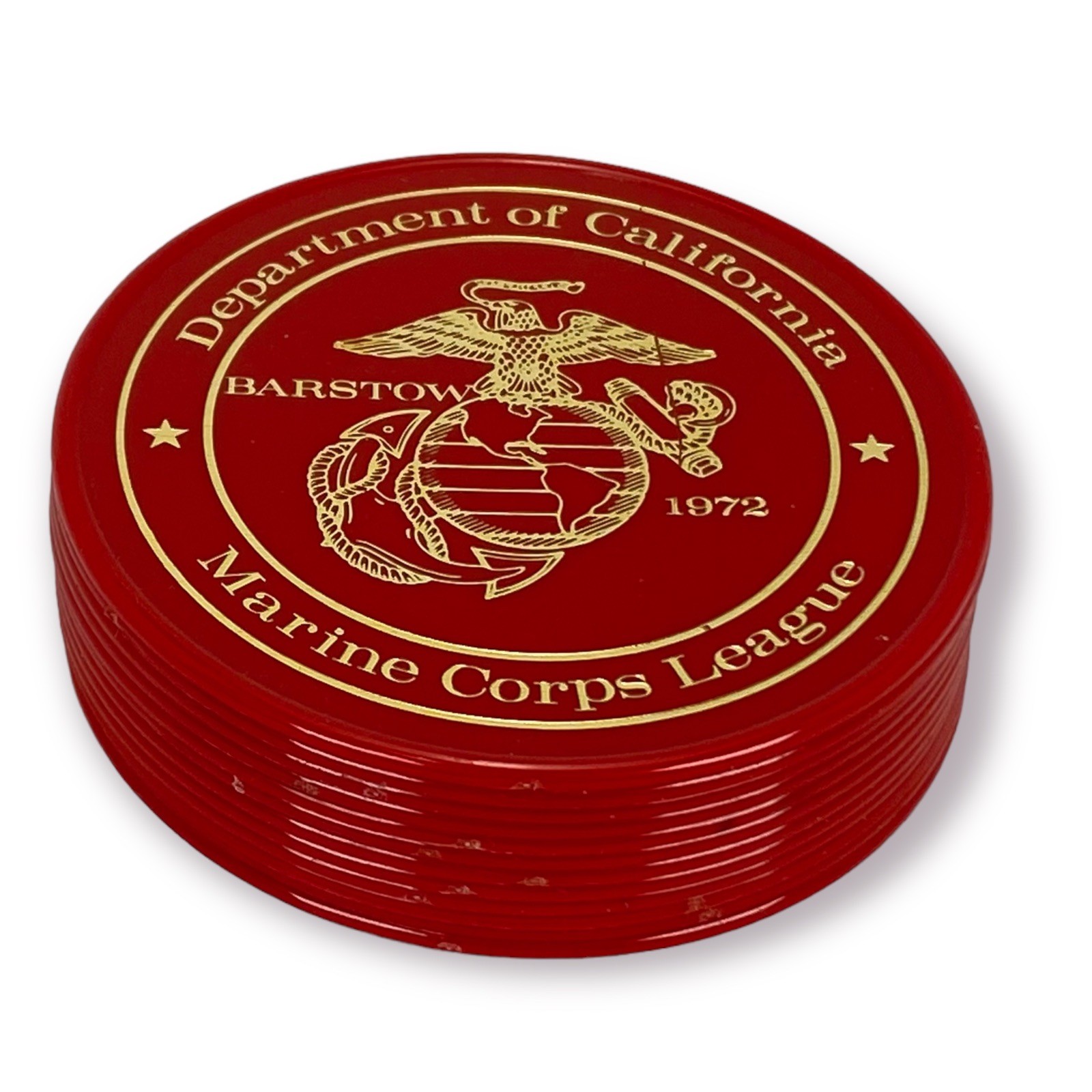USMC Set of 12 Coasters Dept of California Marine Corps League - Barstow 1972