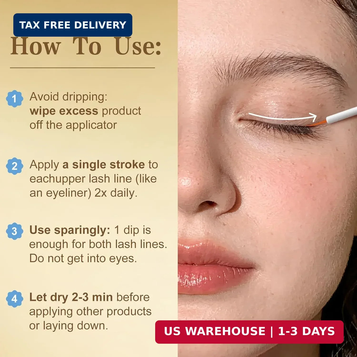 Lash Serum for Eyelash Growth, Peptide Infused Formula - Visible Results in 7 Da