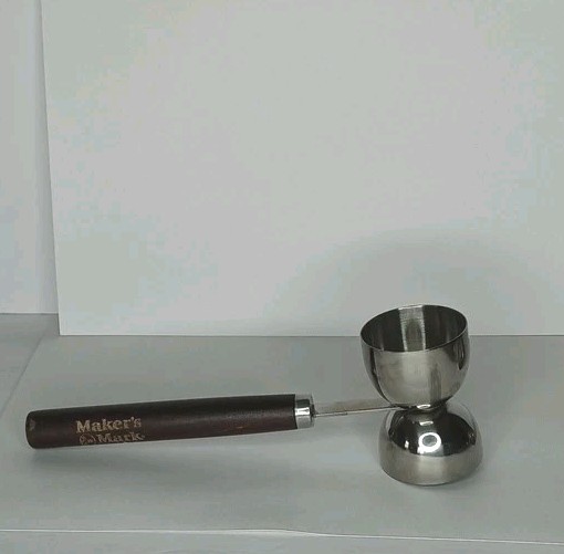Makers Mark Bourbon Whiskey Double Jigger Wooden Handle Alcohol Jigger