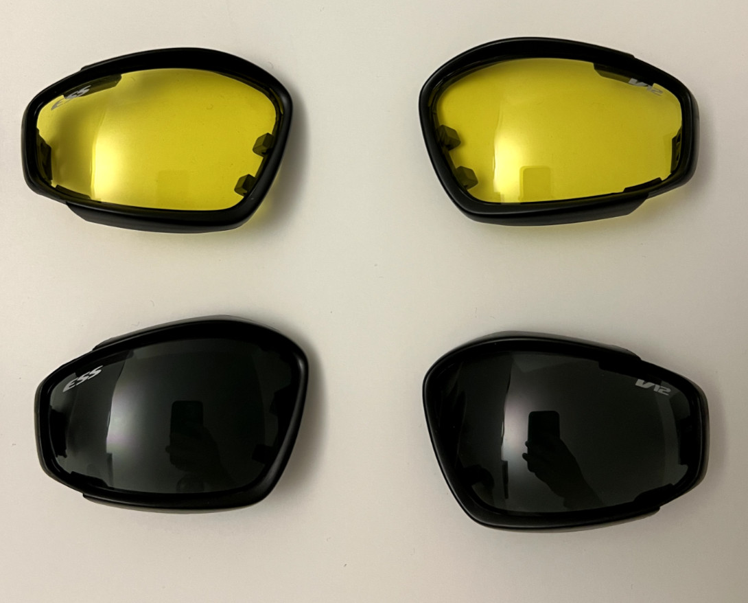 ESS V12 Advancer Replacement Lenses 2 Black 2 Yellow + Case