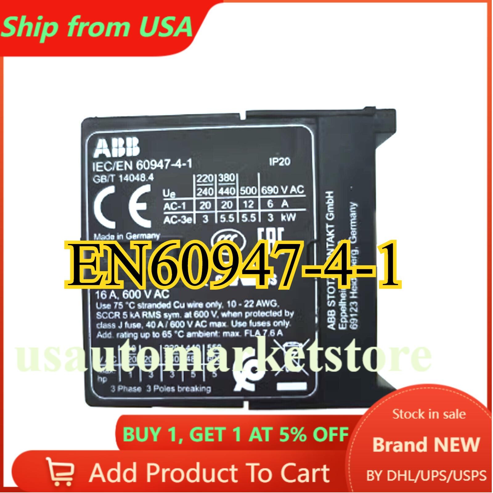 ABB IEC/EN60947-4-1 Contactor New In Box
