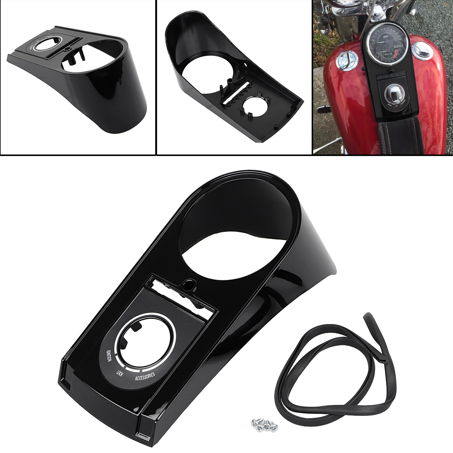 Speedometer Dash Panel Cover Housing For Harley Softail 00-10 FXST FLSTC FXSTB