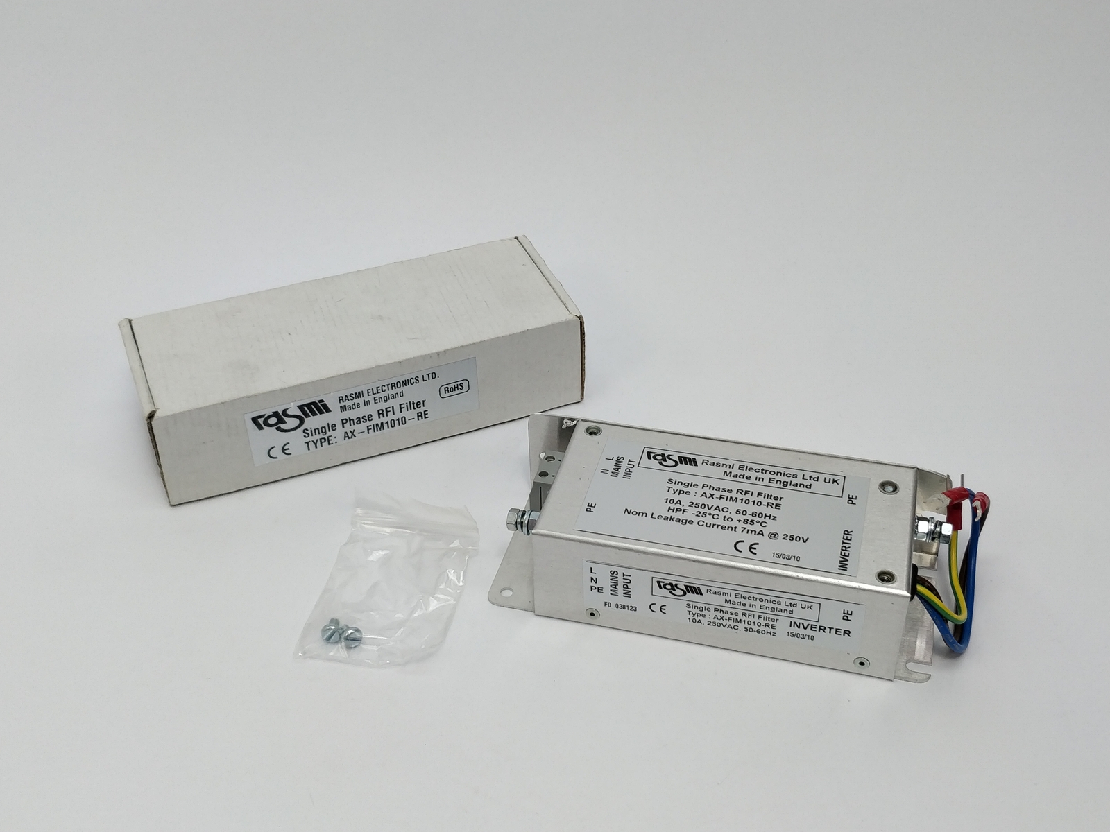 Rasmi Electronics Ltd AX-FIM1010-RE Single Phase RFI Filter